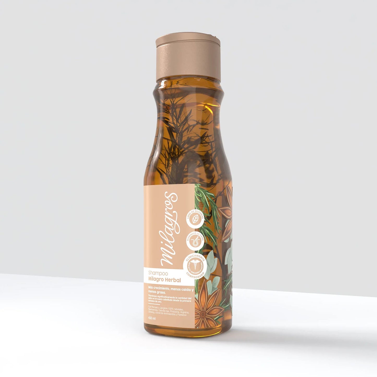 MILAGROS - Shampoo Herbal (con romero y jengibre) (450ml)